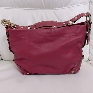 Coach red leather shoulderbag
